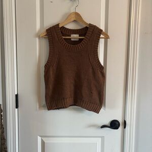 Stitches Warm Brown Knit Top